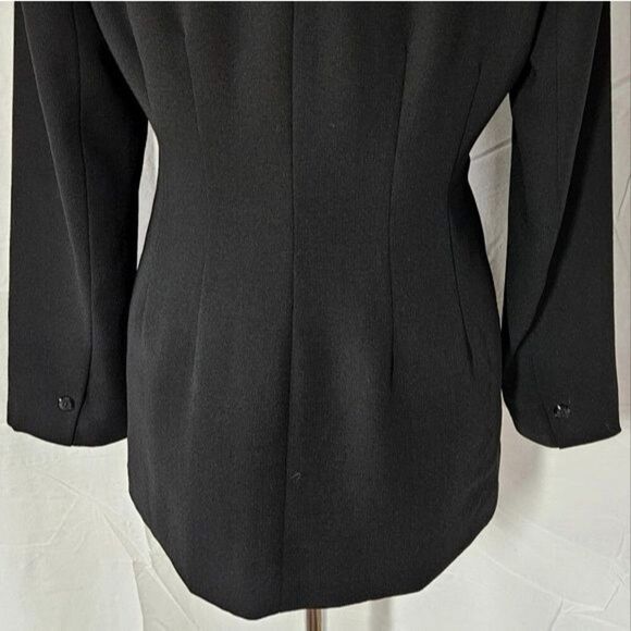 Cache Cyrus Black Cutaway Loop Button Front Tuxedo Look Classic Blazer Jacket - Picture 2 of 14